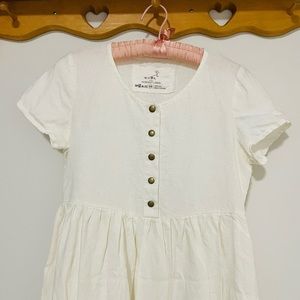 Not Perfect Linen Maxi MAMA-2 short sleeve linen dress in Cream